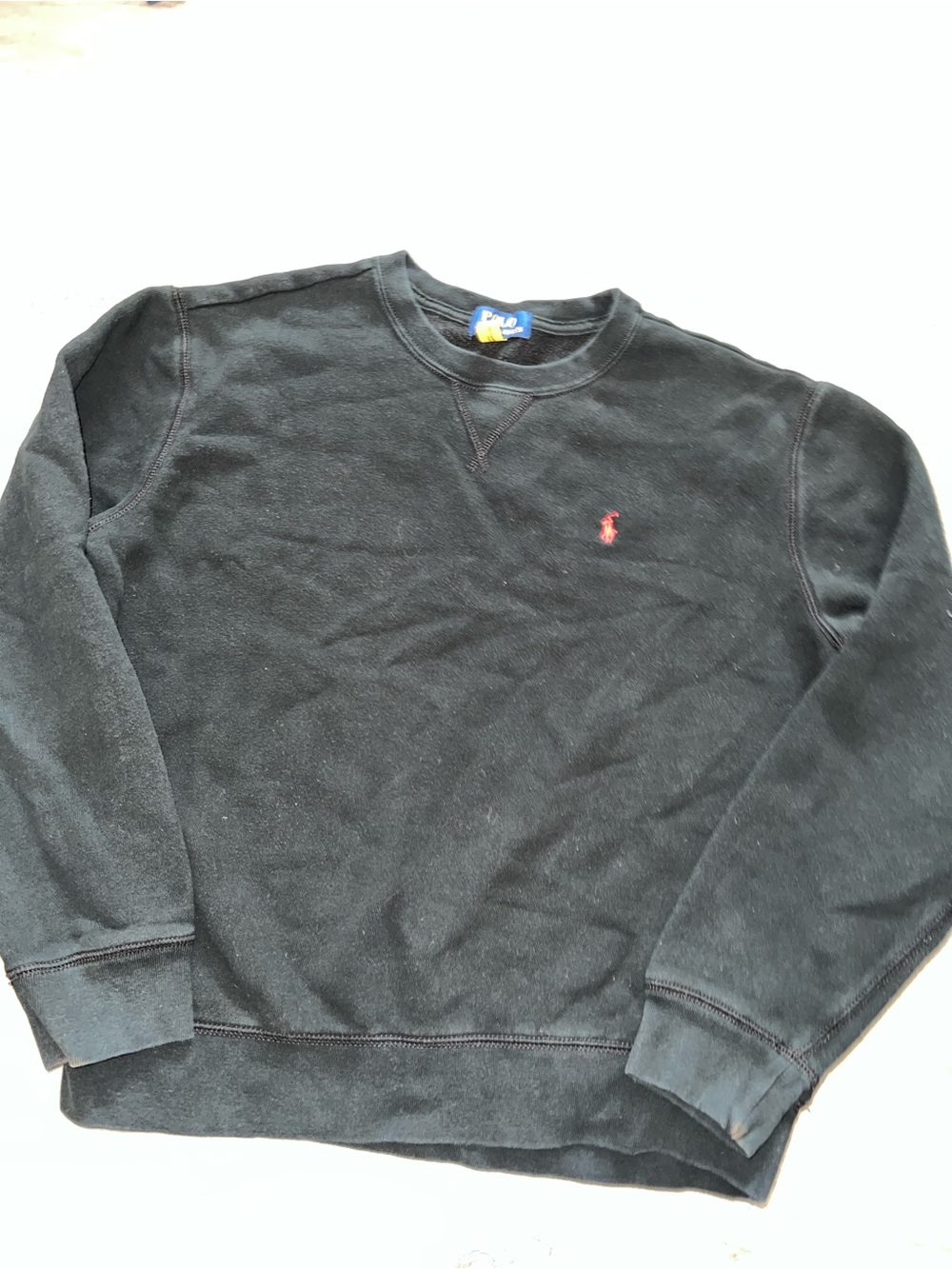 Polo by Ralph Lauren Black Crewneck Sweatshirt with Red Pony